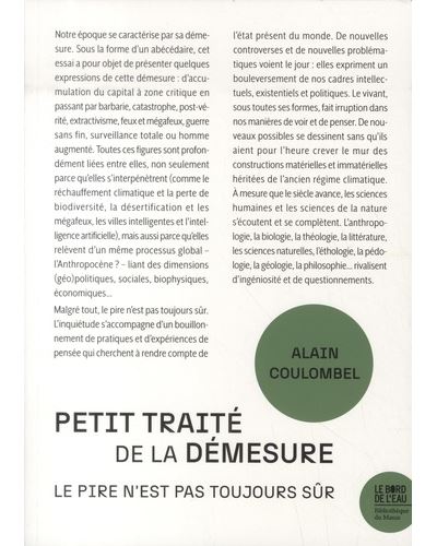 Petit traité de la démesure - Alain Coulombel - broché