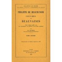 Coutumes De Beauvaisis Tome Ii Texte Critique Tome I Et Ii Tome 1 2 Broche De Beaumanoir Philippe Achat Livre Fnac