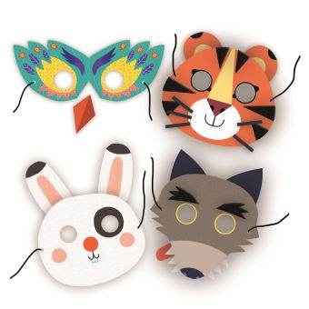 Ma pochette d'artiste - ma pochette de masques - 5 masques d'animaux