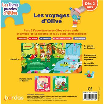 Les livres-puzzles Olive - Les voyages d'Olive