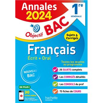 Annales Objectif BAC 2024 - Français 1res - Dernier Livre De Isabelle ...