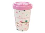 Mug en bambou Woodway motif papillons Listen to your Hearts rose 400 ml