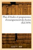 Plan d'études et programmes d'enseignement des lycées