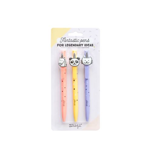 Pack de 3 stylos Mr. Wondeful Personnages Wonder