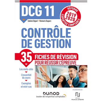 DCG 11 - Contrôle de gestion - Fiches de révision - Réforme 2019-2020