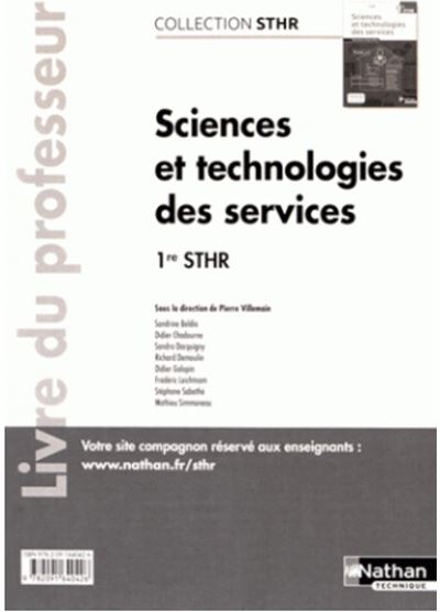 Sciences et technologies des services 1ere (STHR) - professe