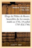 Éloge de Pilâtre de Rozier. Assemblée du 1er musée, établi en 1781, 14 juillet 1785
