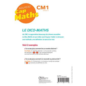 Cap Maths CM1 Éd. 2020 - Dico maths