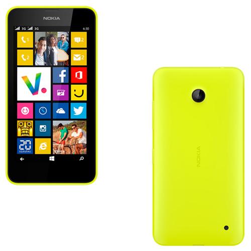 Smartphone Nokia Lumia 630, Double SIM, 8 Go, Jaune Vif
