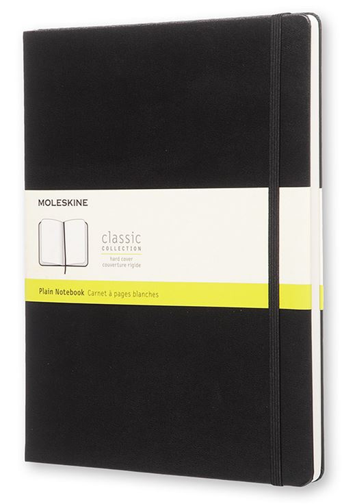 Carnet &agrave; pages blanche - Tr&egrave;s grand format - Couverture noire et rigide