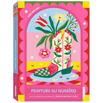 Peinture au numéro   Santiag fleurie