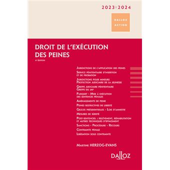Droit de l'exécution des peines 2023/2024