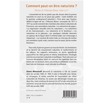 Comment peut-on être naturiste ?