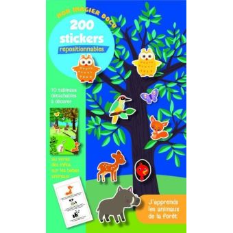 J'apprend les animaux de la forêt - Mon imagier Docu - 200 stickers repositionnables