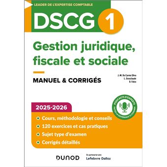 DSCG1 - Gestion juridique, fiscale et sociale - Manuel 2025-2026