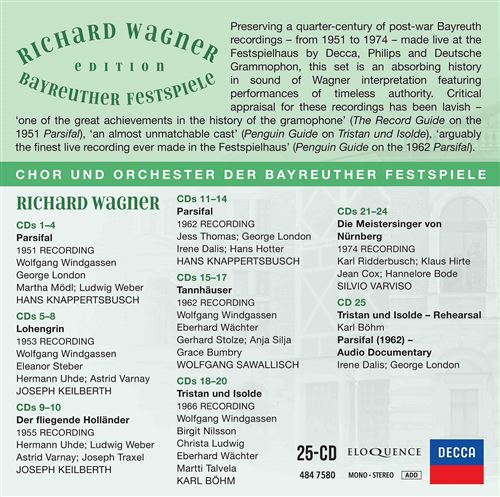 クラシック BAYREUTHER FESTSPIELBUCH 1951 CD Bayreuth Festival - Richard Wagner Edition - Eloquence Classics