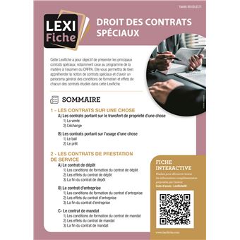 Droit des contrats spéciaux