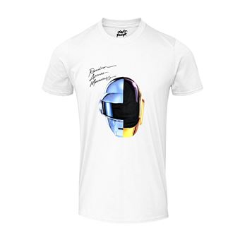 Tee shirt Daft Punk Ram Helmets unisexe Blanc Taille L Exclusivité Fnac