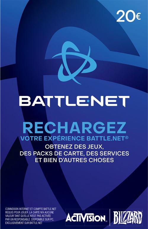 Code de téléchargement Carte Cadeau Blizzard Entertainment 20€
