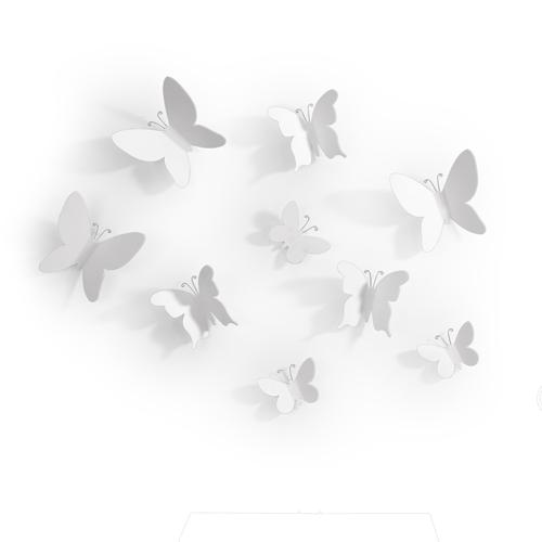 9 Papillons muraux blancs Umbra