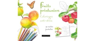 Fruits printaniers coloriages anti-stress 32 cartes postales
