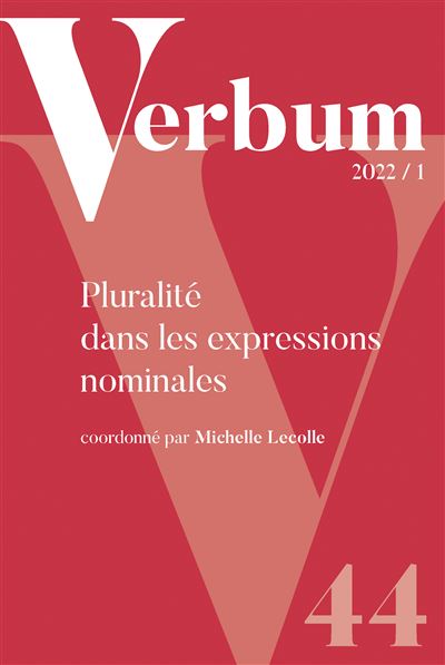 Verbum, Pluralité dans les expressions nominales -  Collectif - broché