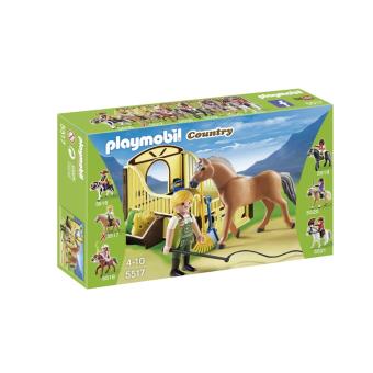 Playmobil - 5517 / 70589 Cheval fjord avec box à chevaux marron