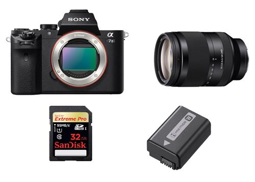 Hybride Sony Alpha A7 II Boîtier Nu + Objectif FE24-240 mm F/3.58-6.3 + 2e Batterie + SDHC 32 Go 95 Mo