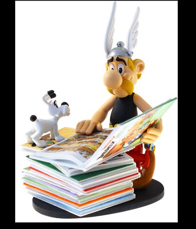 Figurine de collection Astérix pile d'albums 2ème Édition