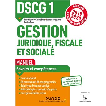 DSCG1 Gestion juridique, fiscale et sociale - Manuel - Réforme 2019-2020