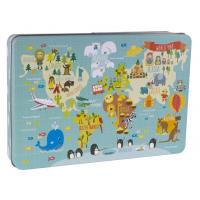 Puzzle 24 pièces Mappemonde by Lily Lane Apli Kids Boîte métallique