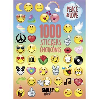 1000 stickers émoticônes - Peace & Love