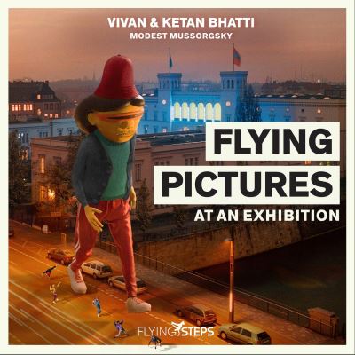 Flying pictures at an exhibition flying steps