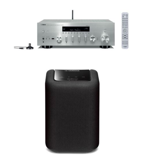 Amplificateur Yamaha R-N803D Argent + Enceinte Bluetooth sans fil Yamaha MusicCast WX-010 MultiRoom Noire