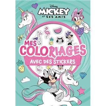 MickeyMes coloriages avec stickers : Minnie et la Licorne