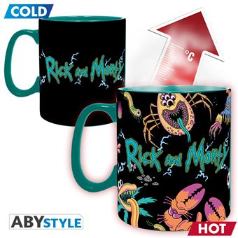 Rick and morty mug heat change 460 ml vaisseau boite x2