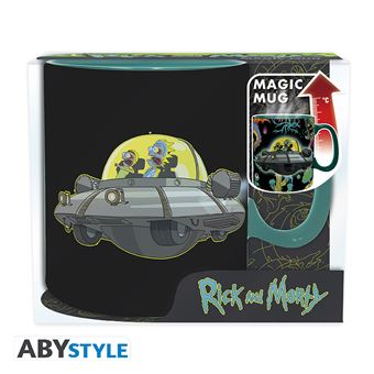 Rick and morty mug heat change 460 ml vaisseau boite x2