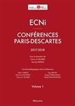 ECNI ? conférences paris-Descartes ? volume 1 ? 2017-2018