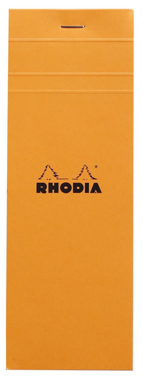 Bloc-notes agraf&eacute; petits carreaux, Rhodia (7,4 x 21 cm, 160 pages)