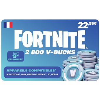 Carte de V Bucks Fortnite, où et comment en acheter en France