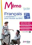 Mémo Lycée - Français 2de / 1re - 2024 - Cahier - élève