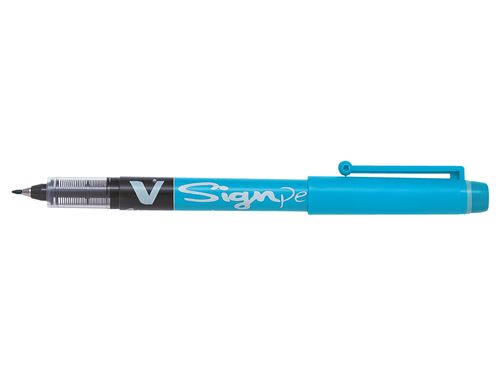 Pilot V-Sign Pen Stylo feutre &agrave; capuchon pointe moyenne 2 mm turquoise