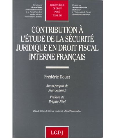 Contrib.a l'etude de la securite jurid.en droit fiscal inte