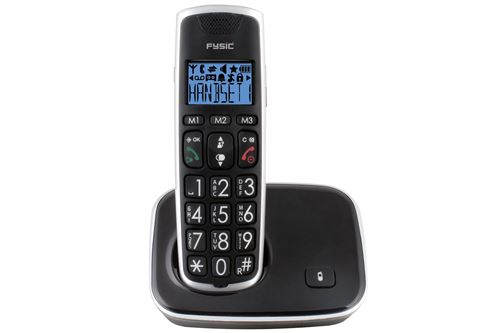 Alecto FX-6000 - Téléphone DECT senior avec grandes touches - 1 combiné - Noir