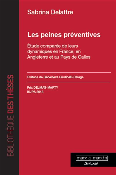 Les peines préventives - Sabrina Delattre - broché