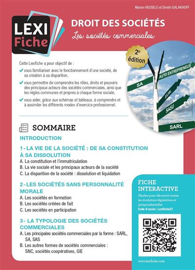 Droit des sociétés - Marion Heusele - broché