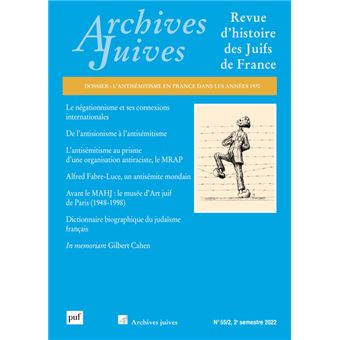 Archives juives, vol. 55, n.2, 2022