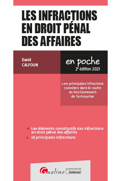 Les infractions en droit pénal des affaires