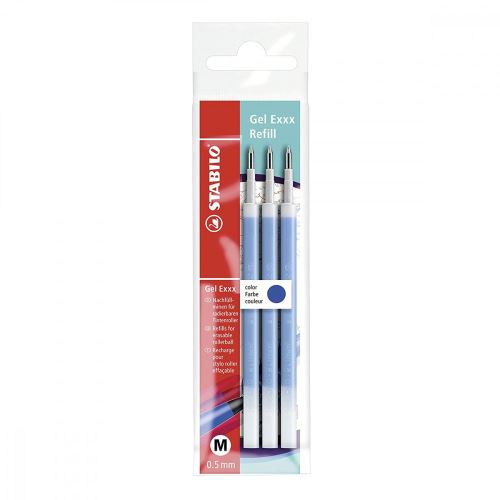 STABILO GELL EXXX 3 REFILLS BLUE