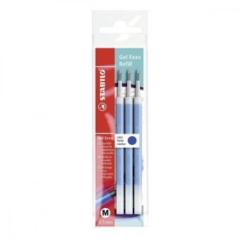 Set de 3 recharges pour stylo Stabilo Gel EXXX Bleu